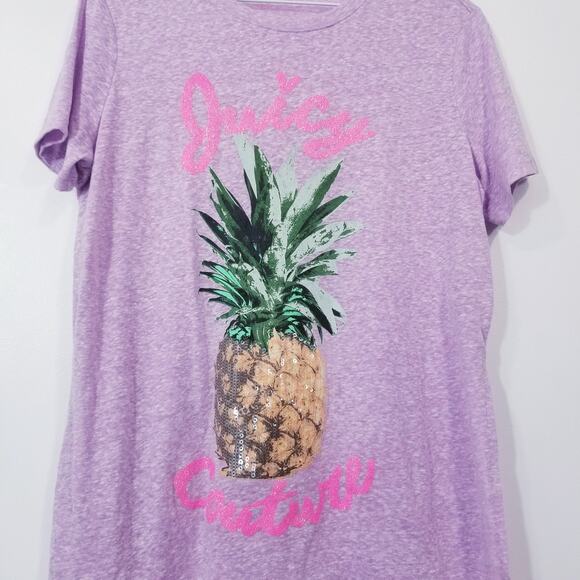 Juicy Couture Sequins Pineapple High Low T-shirts - Picture 8 of 10